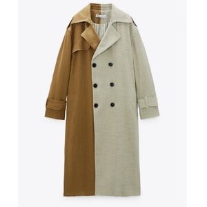 Zara *RARE* Limited Edition Patchwork CFDA/Vogue Trench Coat/Jacket Size M Beige